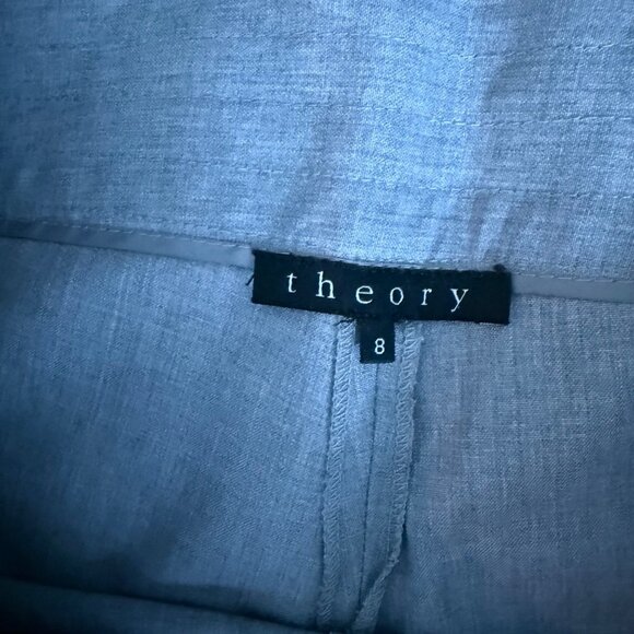 Theory Womens Gray Wool Blend Dress Pants Size 8 Made In USA - Picture 4 of 11